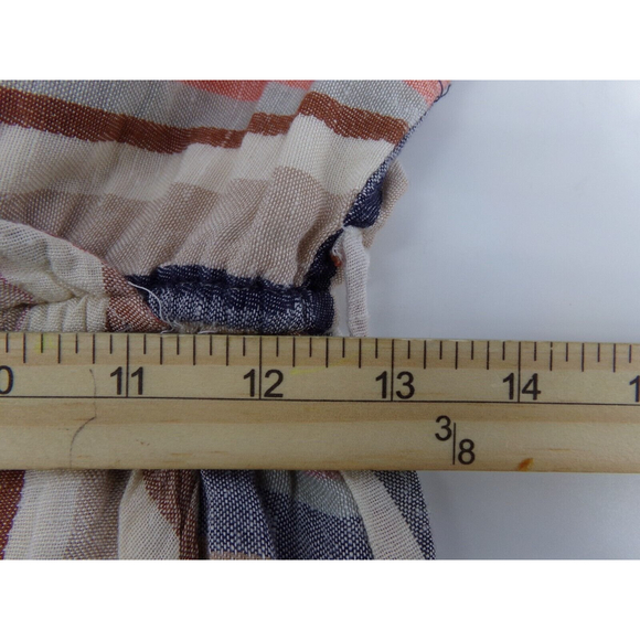 Blue Rain Womens stripe Wrap Sundress Sz SM V-Neck Cap Sleeve Summer Dress Boho - Picture 10 of 11